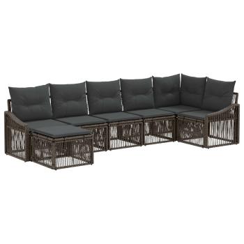 Gartensofa-set 7 stk. Grau Poly-Rattan