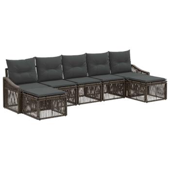 Gartensofa-set 7 stk. Grau Poly-Rattan