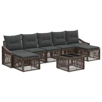 Gartensofa-set 8 stk. Grau Poly-Rattan