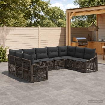 ARDEBO.de - Gartensofa-set 9 stk. Grau Poly-Rattan