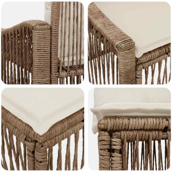 Gartensofa-set 10 stk. Beige Poly-Rattan