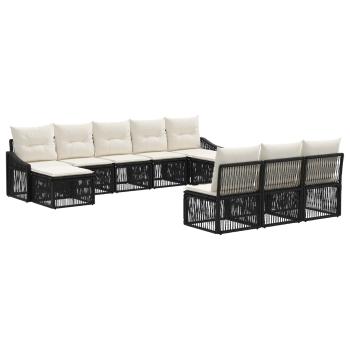 Gartensofa-set 10 stk. Schwarz Poly-Rattan