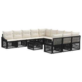 Gartensofa-set 12 stk. Schwarz Poly-Rattan