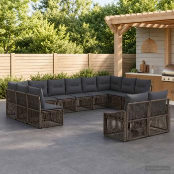 ARDEBO.de - Gartensofa-set 12 stk. Grau Poly-Rattan