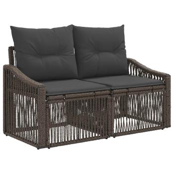 Gartensofa-set 12 stk. Grau Poly-Rattan