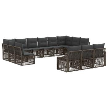 Gartensofa-set 13 stk. Grau Poly-Rattan