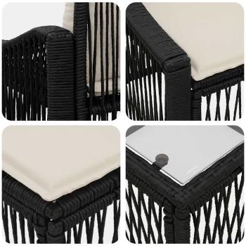 Gartensofa-set 14 Stk. Schwarz Poly-Rattan