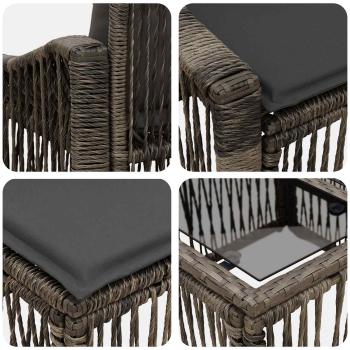Gartensofa-set 14 Stk. Grau Poly-Rattan