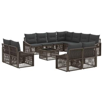 Gartensofa-set 12 stk. Grau Poly-Rattan