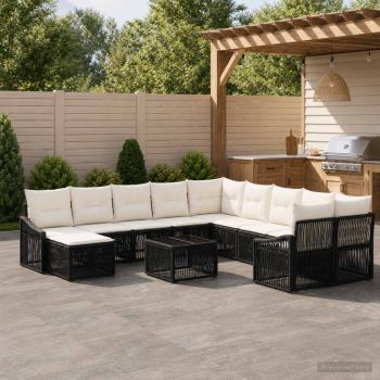 ARDEBO.de - Gartensofa-set 12 stk. Schwarz Poly-Rattan