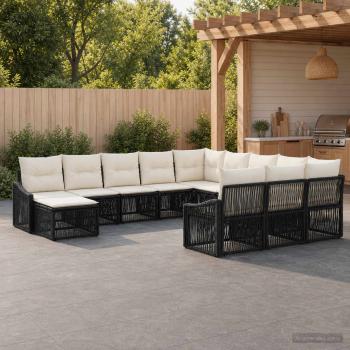 ARDEBO.de - Gartensofa-set 12 stk. Schwarz Poly-Rattan