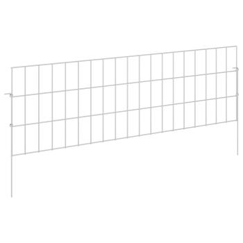Gartenzaun mit Pfählen 48 stk. 95 x 30 cm Verzinkter Stahl