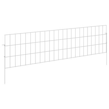 Gartenzaun mit Pfählen 48 stk. 115 x 30 cm Verzinkter Stahl
