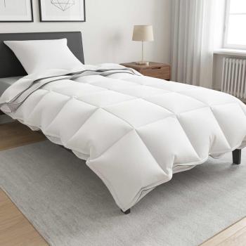 ARDEBO.de - Bettwäsche-Set Weiß 137 x 200 cm Baumwolle, Bambus, Polyester