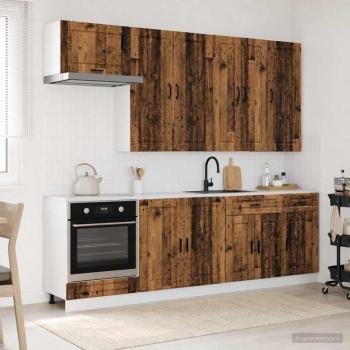ARDEBO.de - Kücheneinheit PORTO 8 stk. Altholz Holzwerkstoff