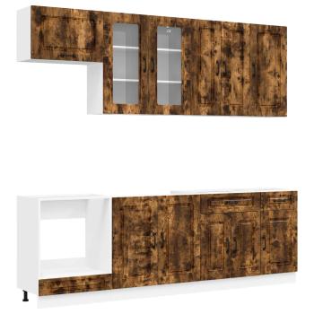 Kücheneinheit KALMAR 8 stk. Geräucherte Eiche Holzwerkstoff