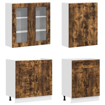 Kücheneinheit KALMAR 8 stk. Geräucherte Eiche Holzwerkstoff