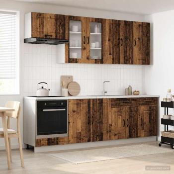 ARDEBO.de - Kücheneinheit KALMAR 8 stk. Altholz Holzwerkstoff