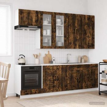 ARDEBO.de - Kücheneinheit KALMAR 8 stk. Geräucherte Eiche Holzwerkstoff