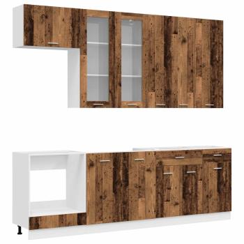 Kücheneinheit LYON 8 stk. Altholz Holzwerkstoff