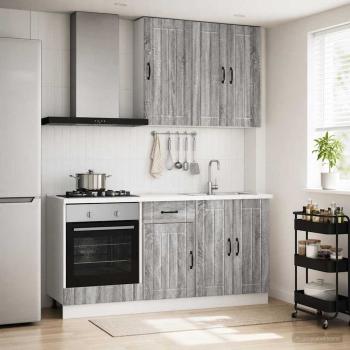 ARDEBO.de - Kücheneinheit LUCCA 5 stk. Grau Sonoma Holzwerkstoff