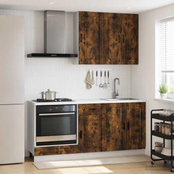 ARDEBO.de - Kücheneinheit PORTO 5 stk. Geräucherte Eiche Holzwerkstoff
