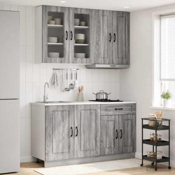 ARDEBO.de - Kücheneinheit KALMAR 4 stk. Grau Sonoma Holzwerkstoff