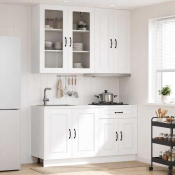 ARDEBO.de - Kücheneinheit KALMAR 4 stk. Weiß Holzwerkstoff
