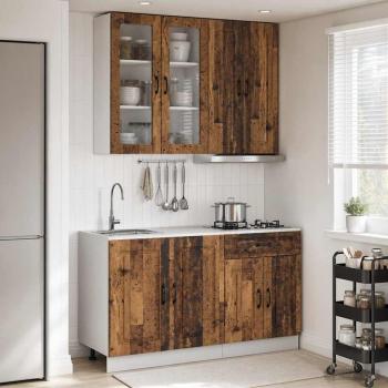 ARDEBO.de - Kücheneinheit KALMAR 4 stk. Altholz Holzwerkstoff