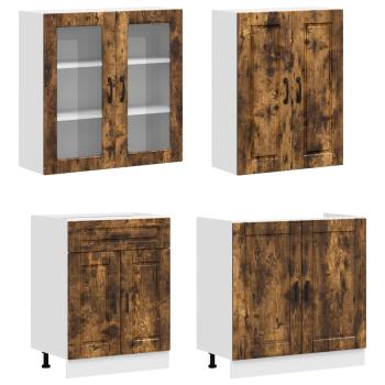 Kücheneinheit PORTO 4 stk. Geräucherte Eiche Holzwerkstoff
