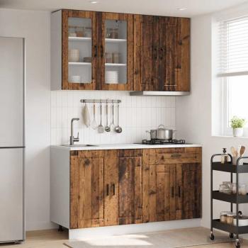 ARDEBO.de - Kücheneinheit PORTO 4 stk. Altholz Holzwerkstoff