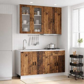 ARDEBO.de - Kücheneinheit PORTO 4 stk. Altholz Holzwerkstoff