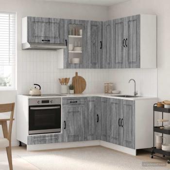 ARDEBO.de - Kücheneinheit KALMAR 8 stk. Grau Sonoma Holzwerkstoff