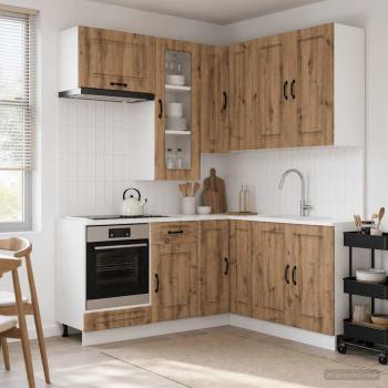 ARDEBO.de - K?cheneinheit KALMAR 8 stk. Artisan-Eiche Holzwerkstoff