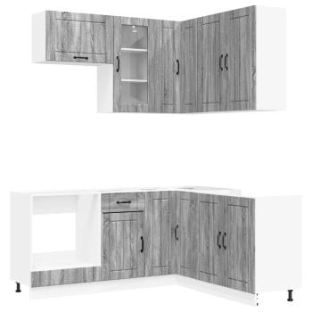 ARDEBO.de - Kücheneinheit LUCCA 8 stk. Grau Sonoma Holzwerkstoff