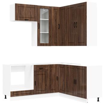 Kücheneinheit PORTO 8 stk. Brauneiche Holzwerkstoff