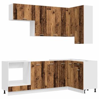 Kücheneinheit LYON 8 stk. Altholz Holzwerkstoff