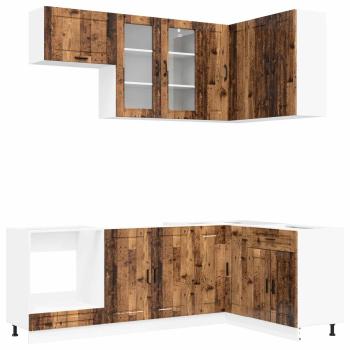 Kücheneinheit PORTO 8 stk. Altholz Holzwerkstoff