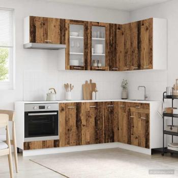ARDEBO.de - Kücheneinheit LYON 8 stk. Altholz Holzwerkstoff