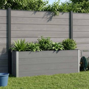 ARDEBO.de - Hochbeet 2 stk. Schwarz 200 x 30 x 72 cm WPC und Aluminium