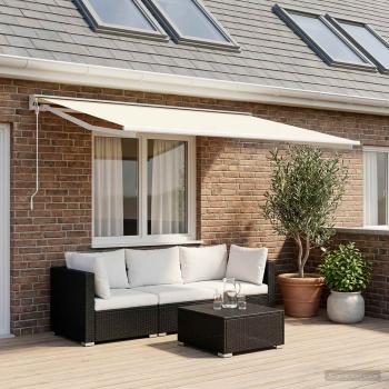 ARDEBO.de - Markisenersatzstoff Creme 400 x 300 cm Polyester