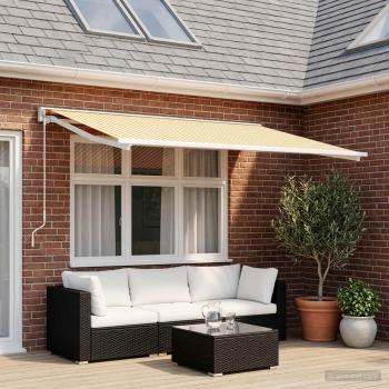 ARDEBO.de - Markisenersatzstoff Gelb und Weiß 400 x 300 cm Polyester