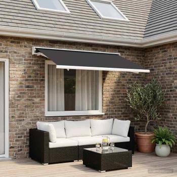ARDEBO.de - Markisenersatzstoff Anthrazit 300 x 250 cm Polyester