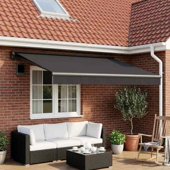 ARDEBO.de - Markisenersatzstoff Anthrazit 350 x 250 cm Polyester