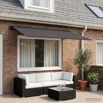 ARDEBO.de - Markisenersatzstoff Anthrazit 450 x 300 cm Polyester