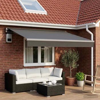 ARDEBO.de - Markisenersatzstoff Anthrazit 500 x 300 cm Polyester