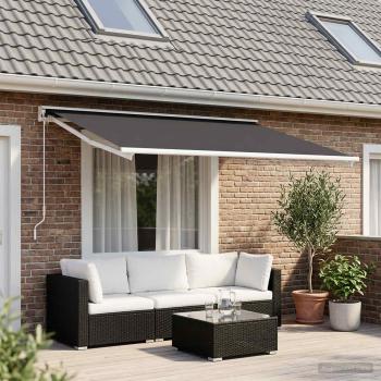 ARDEBO.de - Markisenersatzstoff Anthrazit 500 x 350 cm Polyester