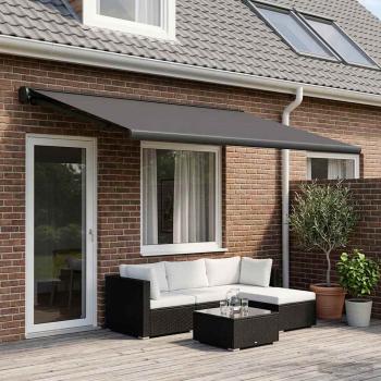 ARDEBO.de - Markisenersatzstoff Anthrazit 600 x 300 cm Polyester