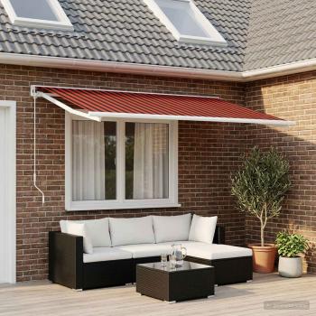 ARDEBO.de - Markisenersatzstoff Orange und Braun 500 x 350 cm Polyester