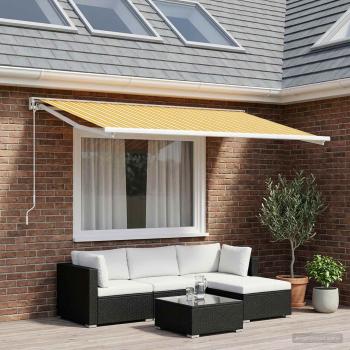ARDEBO.de - Markisenersatzstoff Orange und Schwarz 250 x 200 cm Polyester